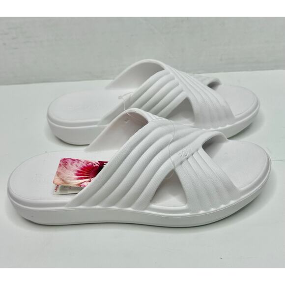 ROXY RIVIE WOMENS SANDALS SLIDES WHITE SIZE 8 NEW - Picture 3 of 7